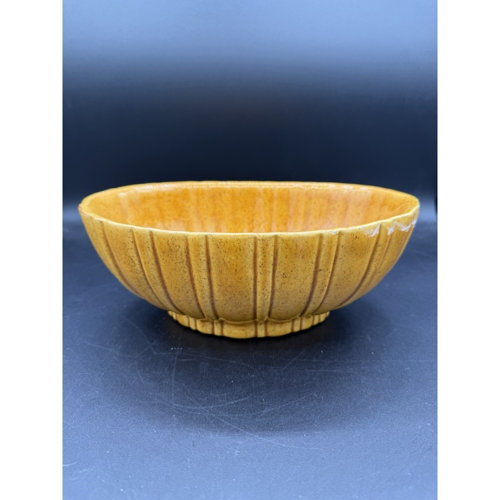 Vintage Haeger 4020B Oval Ribbed Console / Planter – Mustard – EUC 🌿✨